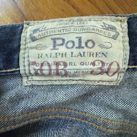 Polo‎ Ralph Lauren Blue Men's Hampton Straight Leg Distressed Jeans Sz 50x30 - Picture 3 of 8
